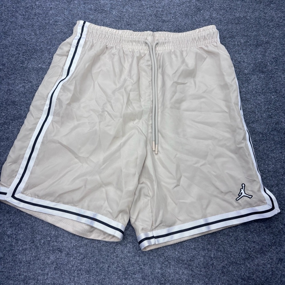 Jordan Mens Tan Mesh Lined Basketball Shorts Jumpman Logo Beige Small RN56323